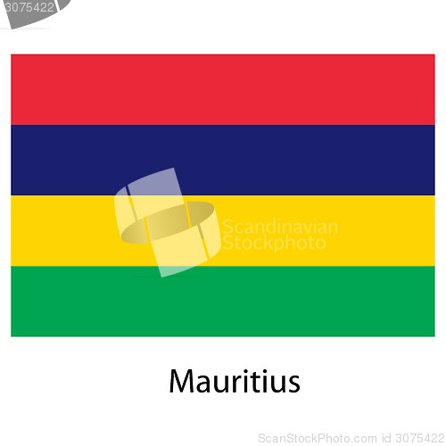 Image of Flag  of the country  mauritius. Vector illustration. 