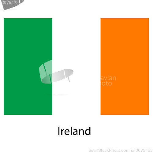 Image of Flag  of the country  ireland. Vector illustration. 