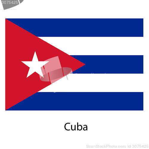 Image of Flag  of the country  cuba. Vector illustration. 