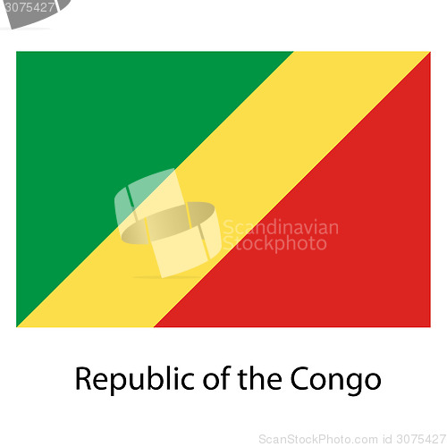 Image of Flag  of the country  republic congo. Vector illustration. 