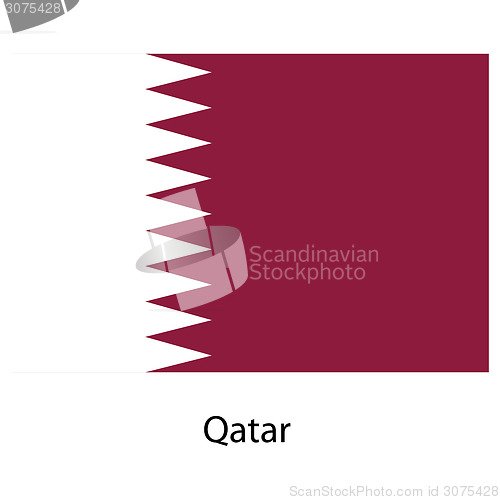 Image of Flag  of the country  qatar. Vector illustration. 