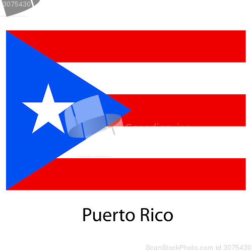 Image of Flag  of the country  puerto rico. Vector illustration. 