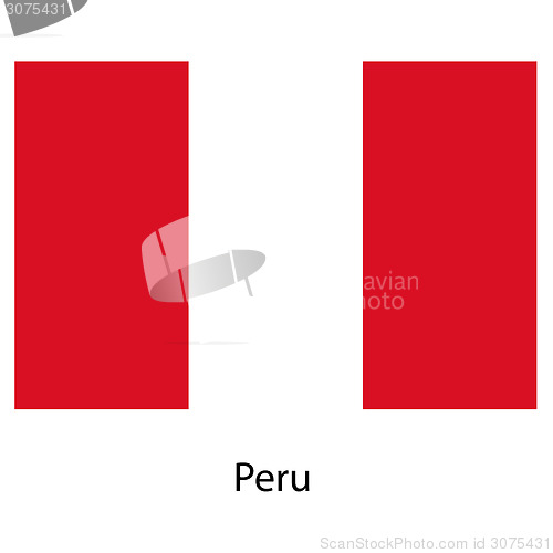 Image of Flag  of the country  peru. Vector illustration. 