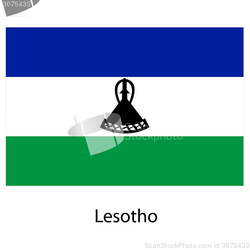Image of Flag  of the country  lesotho. Vector illustration. 