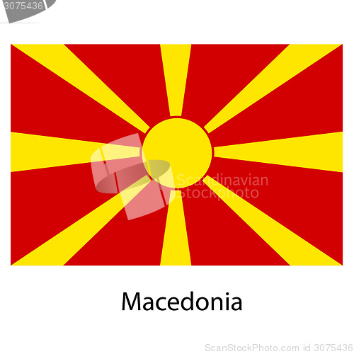 Image of Flag  of the country  macedonia. Vector illustration. 