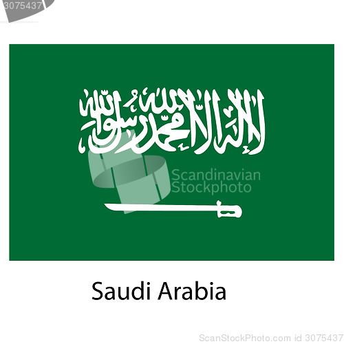 Image of Flag  of the country  saudi arabia. Vector illustration. 