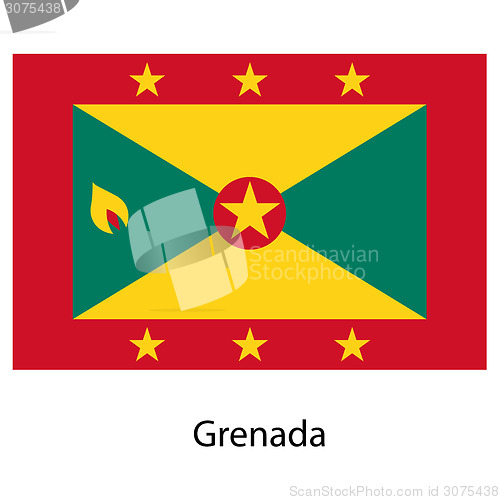 Image of Flag  of the country grenada. Vector illustration. 