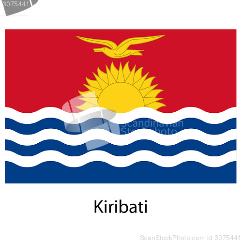 Image of Flag  of the country  kiribati. Vector illustration. 