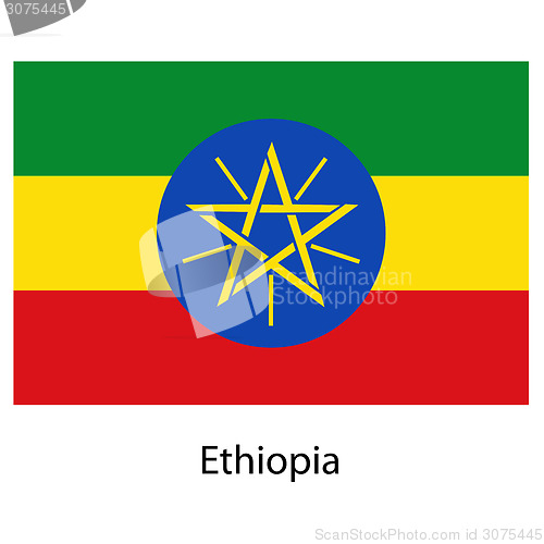 Image of Flag  of the country  ethiopia. Vector illustration. 