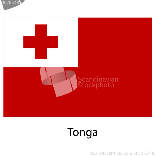 Image of Flag  of the country  tonga. Vector illustration. 