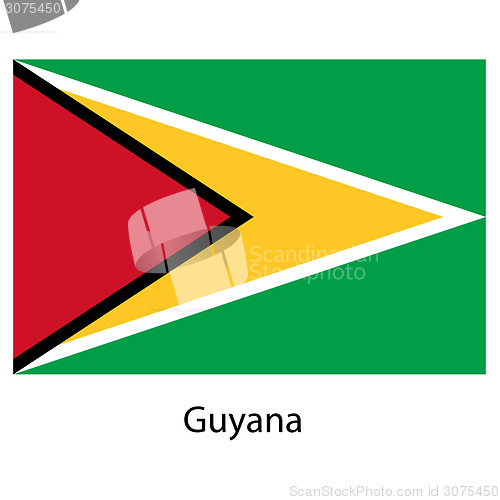Image of Flag  of the country  guyana. Vector illustration. 