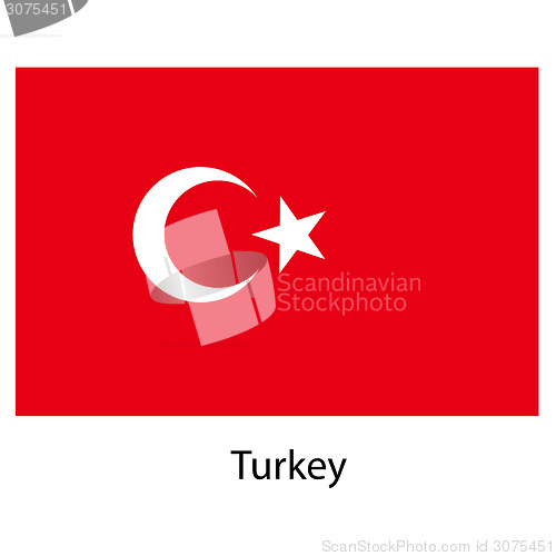 Image of Flag  of the country  turkey. Vector illustration. 