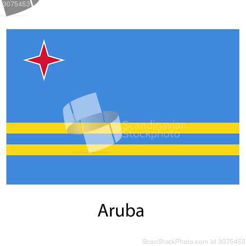 Image of Flag  of the country  aruba. Vector illustration. 