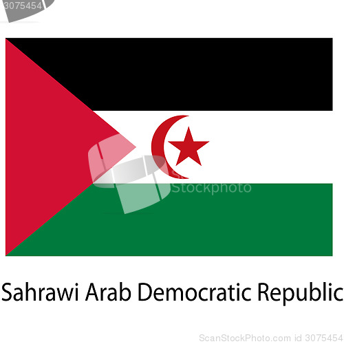Image of Flag  of the country  sahrawi arab democratic republic. Vector i
