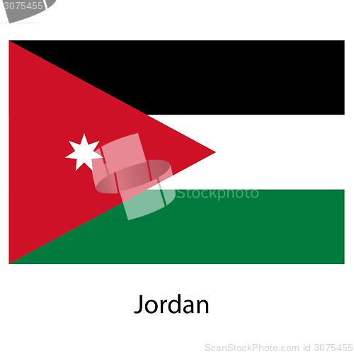 Image of Flag  of the country jordan. Vector illustration. 