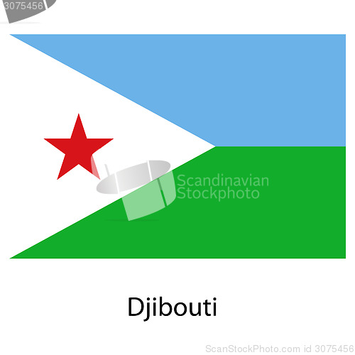 Image of Flag  of the country djibouti. Vector illustration. 