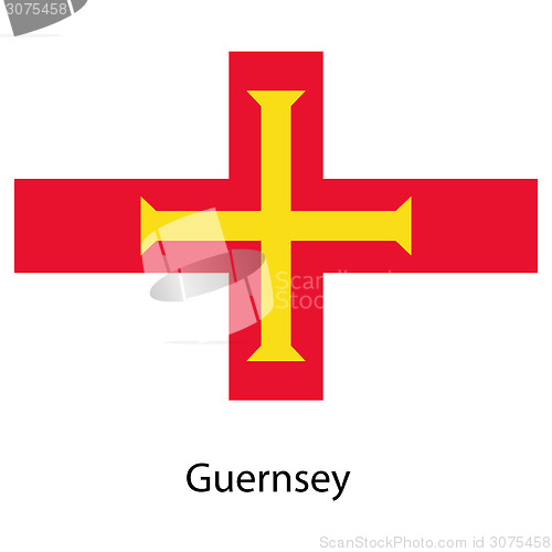 Image of Flag  of the country  guernsey. Vector illustration. 