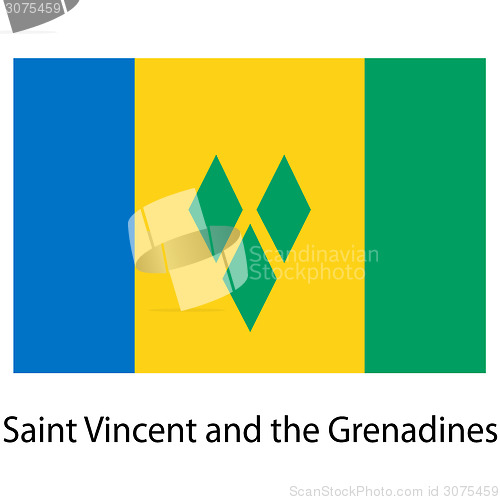 Image of Flag  of the country  saint vincent and grenadines. Vector illus