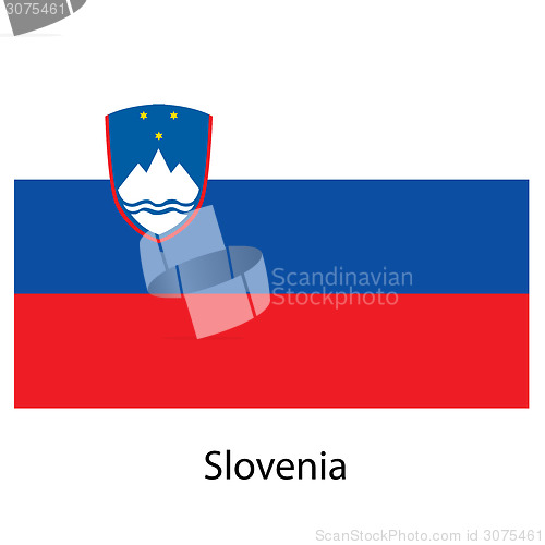 Image of Flag  of the country  slovenia. Vector illustration. 
