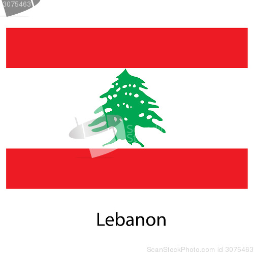 Image of Flag  of the country  lebanon. Vector illustration. 