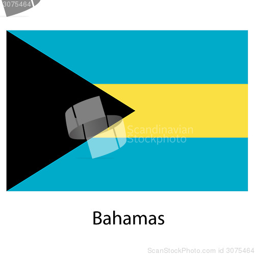 Image of Flag  of the country  bahamas. Vector illustration. 