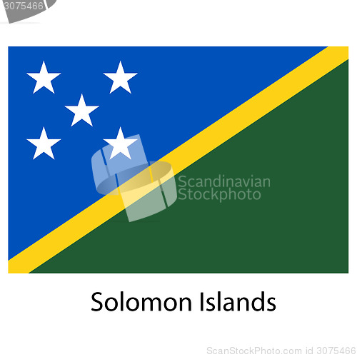 Image of Flag  of the country  solomon islands. Vector illustration. 