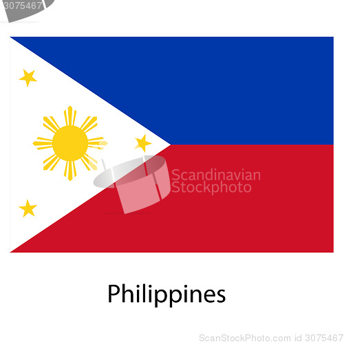 Image of Flag  of the country  philippines. Vector illustration. 