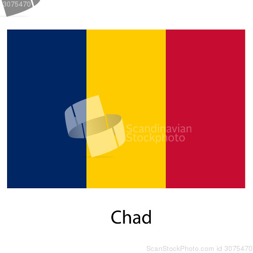 Image of Flag  of the country  chad. Vector illustration. 