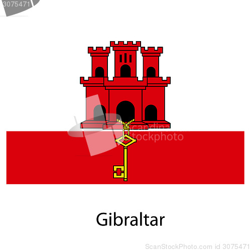 Image of Flag  of the country  gibraltar. Vector illustration. 