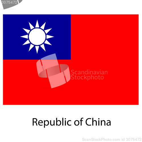 Image of Flag  of the country  republic of china. Vector illustration. 