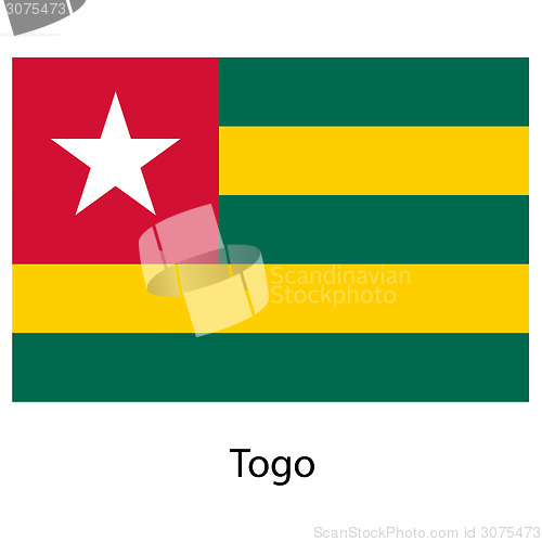 Image of Flag  of the country  togo. Vector illustration. 