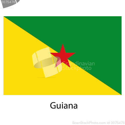 Image of Flag  of the country  guiana. Vector illustration. 