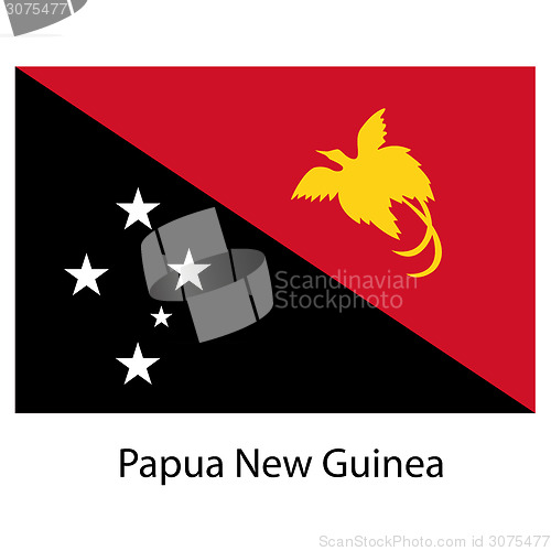 Image of Flag  of the country  papua new guinea. Vector illustration. 