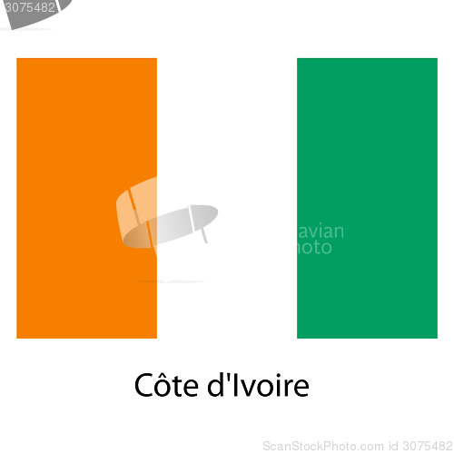 Image of Flag  of the country  cote divoire. Vector illustration. 