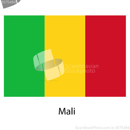 Image of Flag  of the country  mali. Vector illustration. 