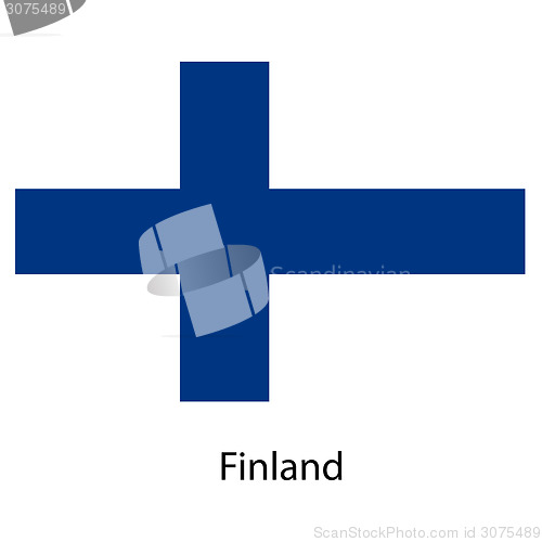 Image of Flag  of the country  finland. Vector illustration. 
