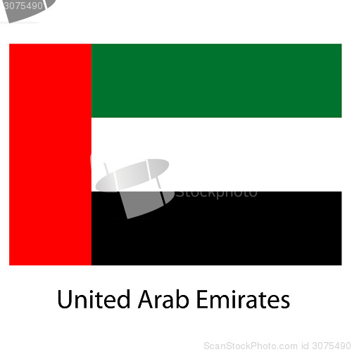 Image of Flag  of the country  united arab emirates. Vector illustration.