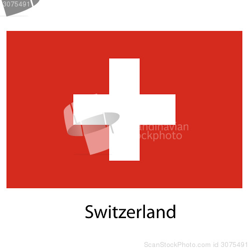 Image of Flag  of the country switzerland. Vector illustration. 