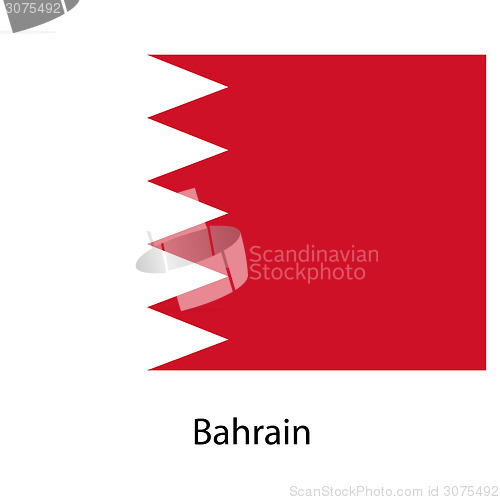 Image of Flag  of the country  bahrain. Vector illustration. 