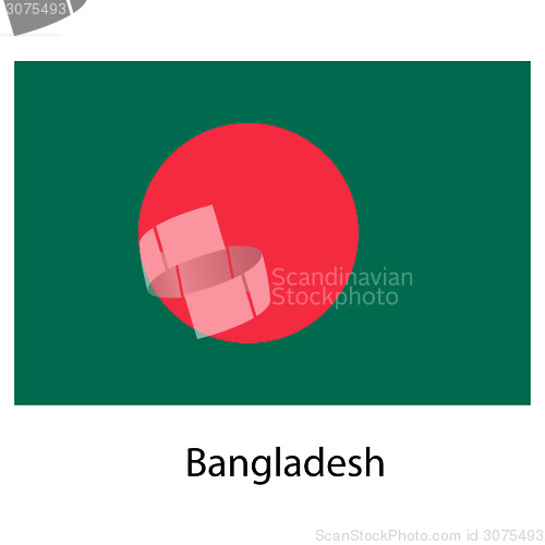 Image of Flag  of the country  bangladesh. Vector illustration. 