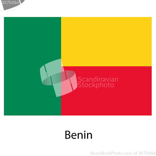 Image of Flag  of the country  benin. Vector illustration. 