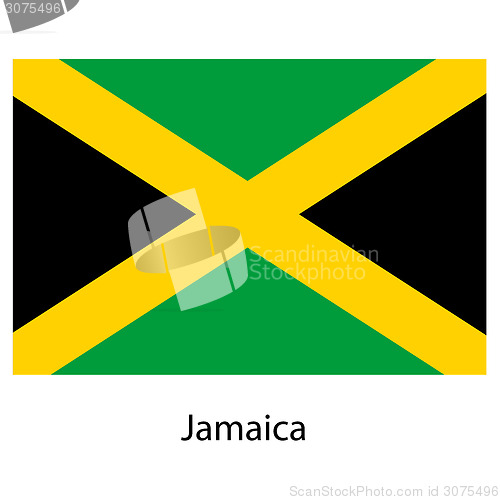 Image of Flag  of the country  jamaica. Vector illustration. 