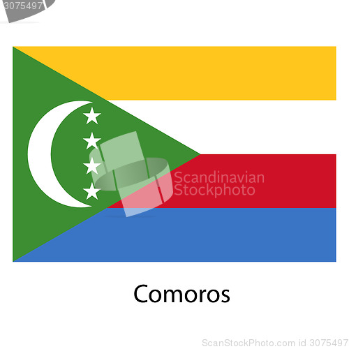 Image of Flag  of the country  comoros. Vector illustration. 