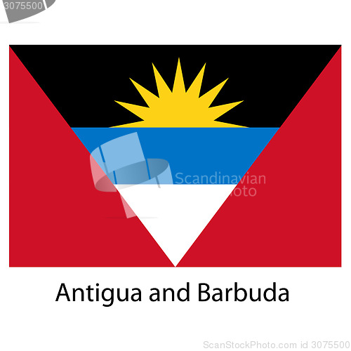 Image of Flag  of the country  antigua and barbuda. Vector illustration. 