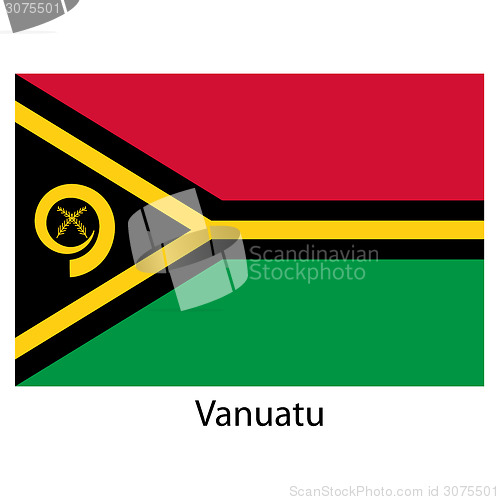 Image of Flag  of the country  vanuatu. Vector illustration. 
