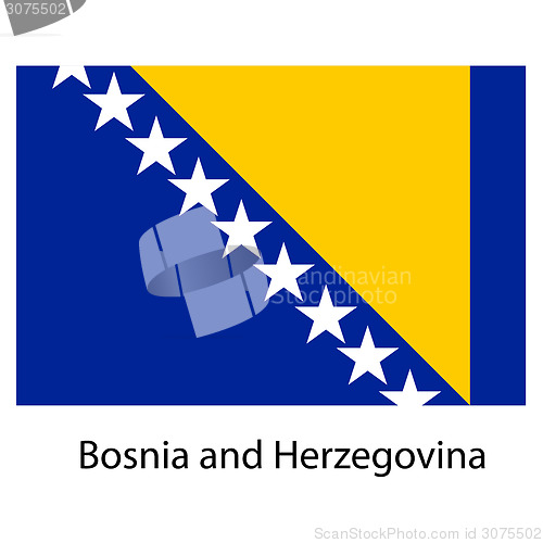 Image of Flag  of the country  bosnia and herzegovina. Vector illustratio