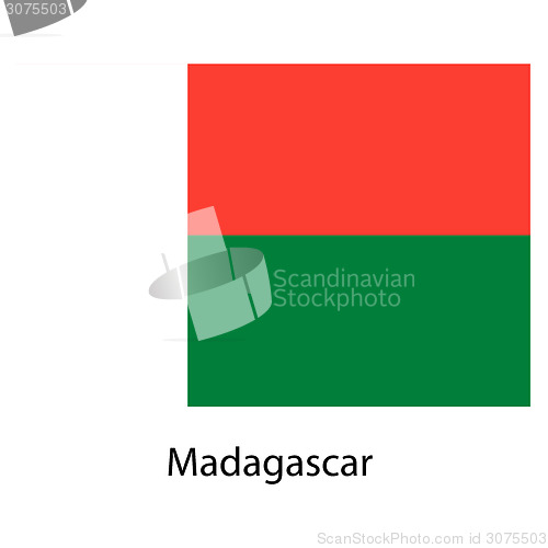 Image of Flag  of the country  madagascar. Vector illustration. 