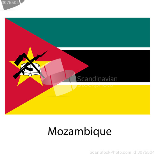 Image of Flag  of the country  mozambique. Vector illustration. 