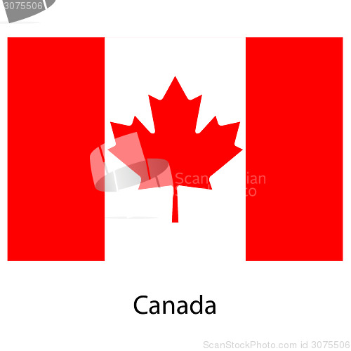 Image of Flag  of the country  canada. Vector illustration. 