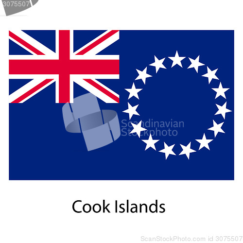 Image of Flag  of the country  cook islands. Vector illustration. 